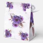 Purple Watercolor Chrysanthemum Wedding Geschenkschachtel (Rückseite)