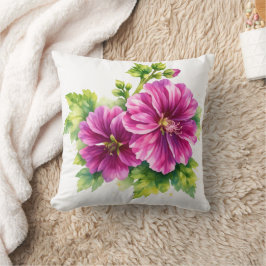 Purple Watercolor Flower Illustration Kissen