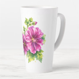 Purple Watercolor Flower Illustration Milchtasse