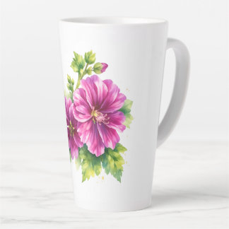 Purple Watercolor Flower Illustration Milchtasse