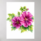 Purple Watercolor Flower Illustration Poster (Vorne)