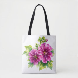 Purple Watercolor Flower Illustration Tasche