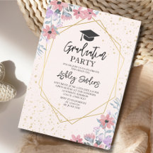 Purple watercolor flowers with gold Glitter