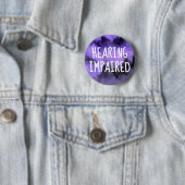 Purple Watercolor Handwriting Hearing Impaired Button (Beispiel)