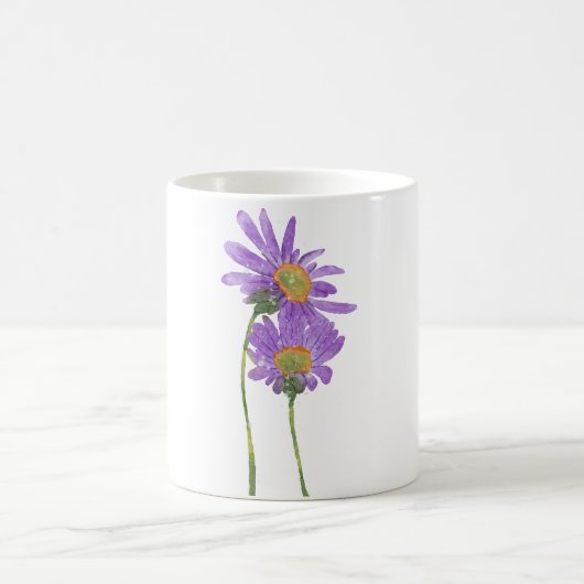 Purple Watercolor Minimalist Botanical Kaffeetasse (Mittel)