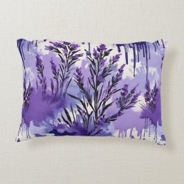 Purple Watercolor with Florals Dekokissen