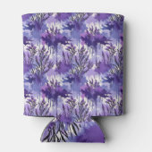 Purple Watercolor with Florals Dosenkühler (Rückseite)