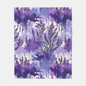 Purple Watercolor with Florals Fleecedecke (Vorderseite)
