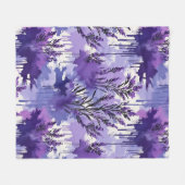 Purple Watercolor with Florals Fleecedecke (Vorderseite (Horizontal))