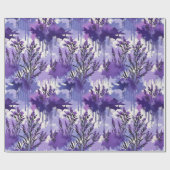 Purple Watercolor with Florals Geschenkpapier (Flach)