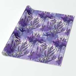 Purple Watercolor with Florals Geschenkpapier