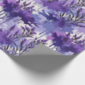 Purple Watercolor with Florals Geschenkpapier (Ecke)