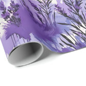 Purple Watercolor with Florals Geschenkpapier (Rolleneckpunkt)