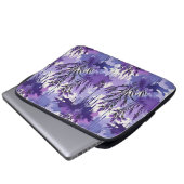 Purple Watercolor with Florals Laptopschutzhülle (Vorne Knopf)