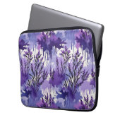 Purple Watercolor with Florals Laptopschutzhülle (Vorderseite Links)