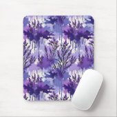 Purple Watercolor with Florals Mousepad (Mit Mouse)