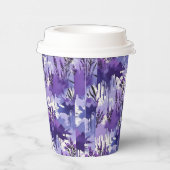 Purple Watercolor with Florals Pappbecher (Rechts)