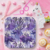 Purple Watercolor with Florals Pappteller (Party)