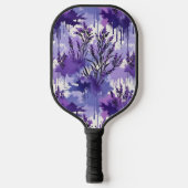Purple Watercolor with Florals Pickleball Schläger (Vorderseite)