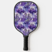 Purple Watercolor with Florals Pickleball Schläger (Rückseite)