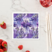 Purple Watercolor with Florals Serviette (Beispiel)