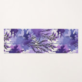 Purple Watercolor with Florals Yogamatte (Vorderseite (Horizontal))