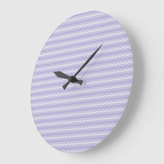 Purple Wave Pattern Wall clock Große Wanduhr (Winkel)