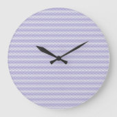 Purple Wave Pattern Wall clock Große Wanduhr (Vorderseite)
