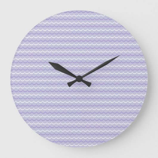 Purple Wave Pattern Wall clock Große Wanduhr (Vorderseite)