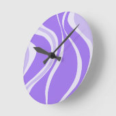 Purple Waves Wall Clock Runde Wanduhr (Winkel)