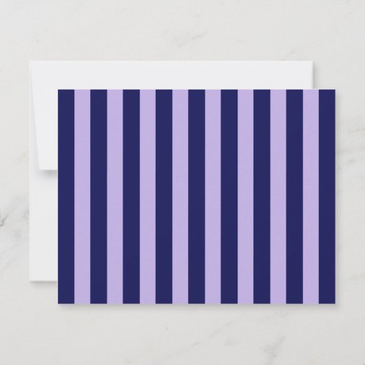 Purple Wavy Frame Note Card with Striped Back Einladung (Rückseite)