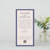 Purple Wedding Ceremony or Reception Welcome Dankeskarte (Stehend Vorderseite)