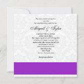 Purple Wedding Monogram Einladung (Rückseite)