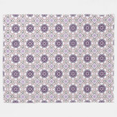 Purple, white and gray geometric mandala pattern fleecedecke (Vorderseite (Horizontal))