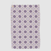 Purple, white and gray geometric mandala pattern golfhandtuch (Vorderseite)