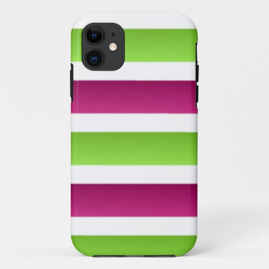 Purple/ White And Green Stripes Case-Mate iPhone Hülle (Rückseite)