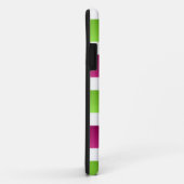 Purple/ White And Green Stripes Case-Mate iPhone Hülle (Hinten/Rechts)