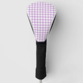 Purple White Checker Diamond Pattern Golf Headcover (Vorderseite)