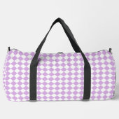 Purple White Checker Diamond Pattern Large Duffle Bag (Vorderseite)