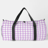 Purple White Checker Diamond Pattern Large Duffle Bag (Rückseite)