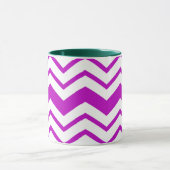 Purple White Chevron Zigzag Pattern Design  Tasse (Zentrum)