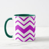 Purple White Chevron Zigzag Pattern Design  Tasse (Links)