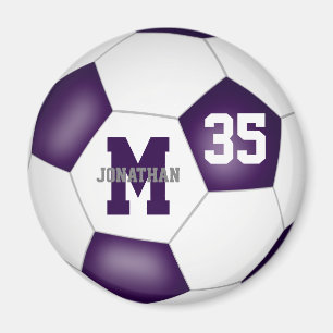 purple white custom soccer team colors party gifts magnet