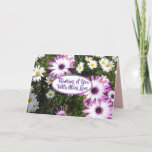 Purple White Daisy Flower Garden Thinking Of You Karte<br><div class="desc">Purple White Daisy Flower Garden Happy Birthday Card. Designed from one of my original fotos from my garden,  enjoy!</div>