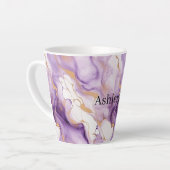 Purple White Gold Abstract Milchtasse (Linke Ecke)