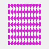 Purple White Harlequin Diamonds Checkers Design  Fleecedecke (Vorderseite)