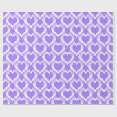 Purple White Hearts Pattern Geschenkpapier (Flach)