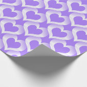 Purple White Hearts Pattern Geschenkpapier (Ecke)