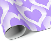 Purple White Hearts Pattern Geschenkpapier (Rolleneckpunkt)