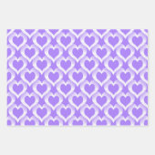 Purple White Hearts Pattern Geschenkpapier Set (Vorderseite 2)